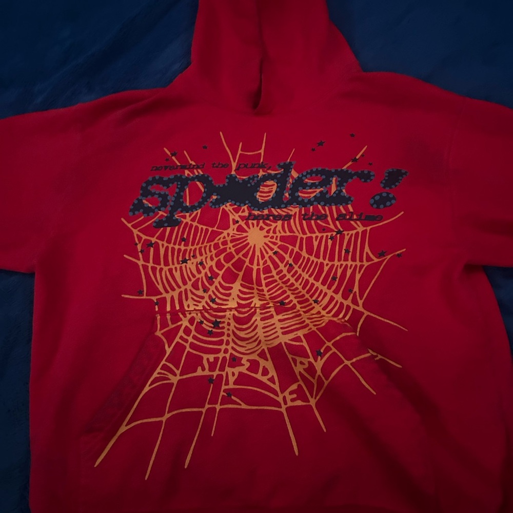 Spyder Red Kids Hoodie with Web Graphic